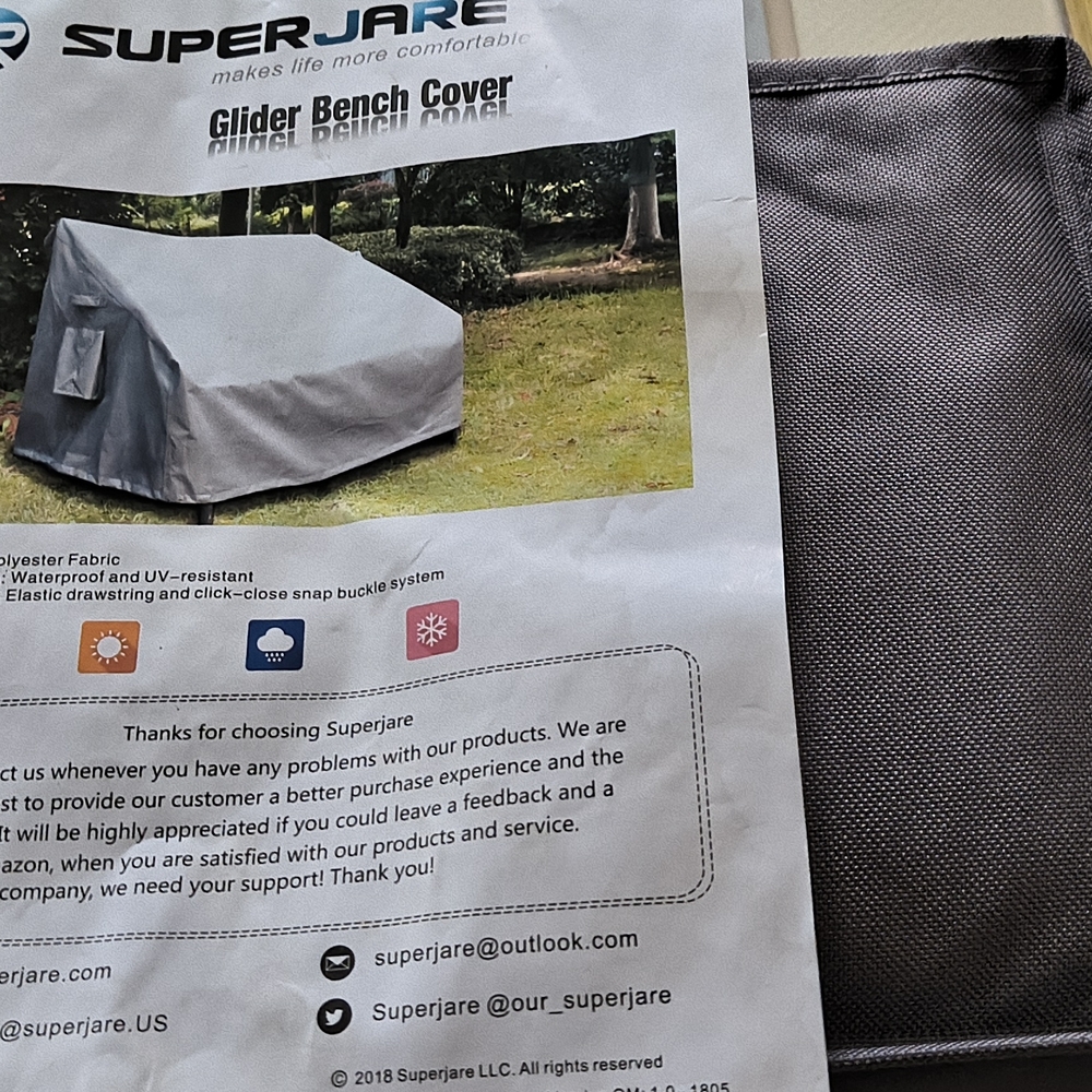 Gray Glider Bench Cover